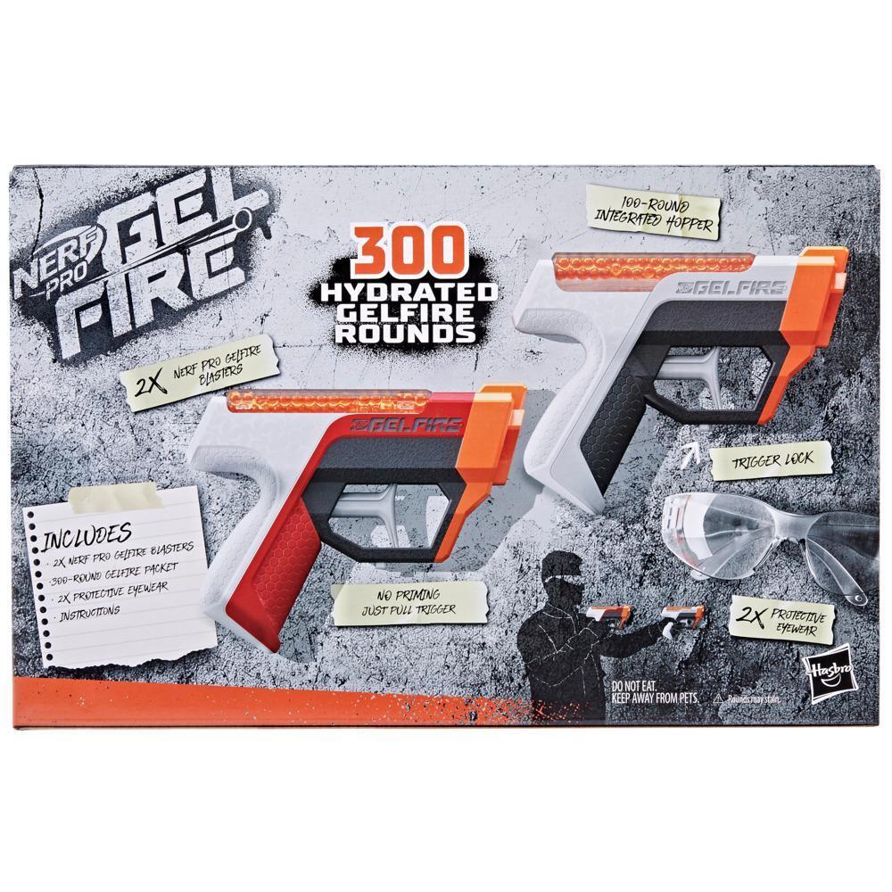 Nerf Pro Gelfire Dual Wield Pack, 2 Blasters, 300 Gelfire Rounds, 2x 100 Round Integrated Hoppers, 2 Eyewear product thumbnail 1