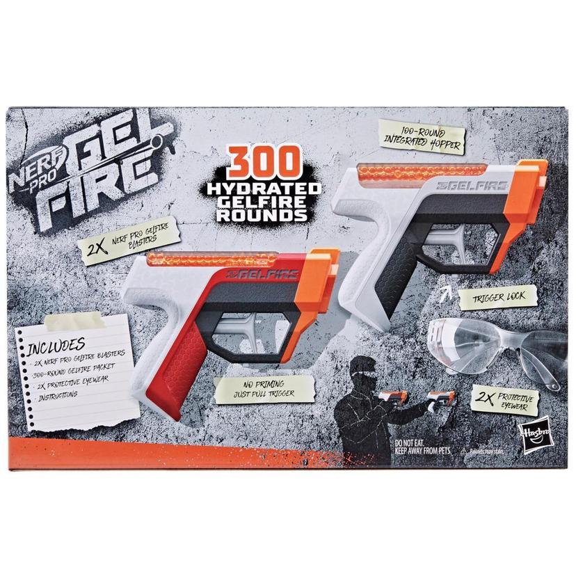 Nerf Pro Gelfire Dual Wield Pack, 2 Blasters, 300 Gelfire Rounds, 2x 100 Round Integrated Hoppers, 2 Eyewear product image 1