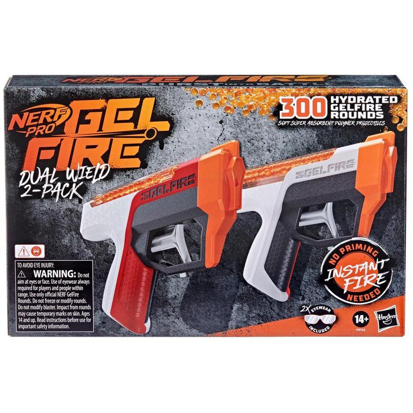 Nerf Pro Gelfire Dual Wield Pack, 2 Blasters, 300 Gelfire Rounds, 2x 100 Round Integrated Hoppers, 2 Eyewear product image 1
