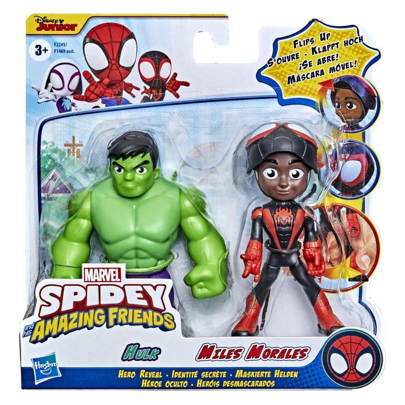 Marvel Spidey and His Amazing Friends, Multipack de Figurines Identité  secrète avec Masques Rabattable, dès 3 Ans