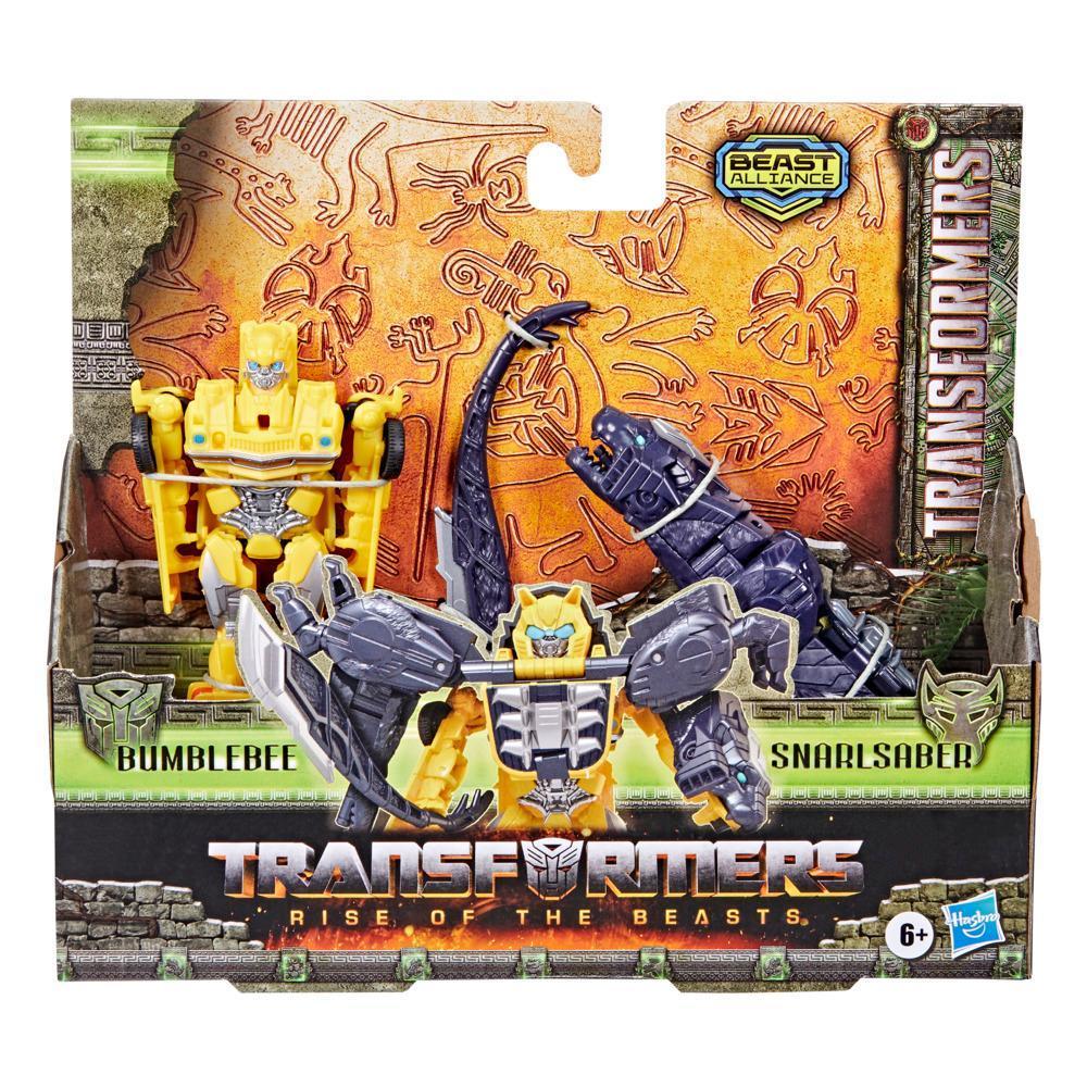 Transformers: Aufstieg der Bestien, Beast Alliance, Beast Combiner 2er-Pack Bumblebee & Snarlsaber Spielzeug zum Film, ab 6 Jahren, 12,5 cm product thumbnail 1