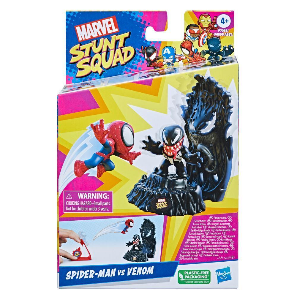 Marvel Stunt Squad Spider-Man vs. Venom Spielset, 3,5 cm große Superhelden-Actionfiguren, Marvel Spielzeug für Kinder ab 4 Jahren product thumbnail 1