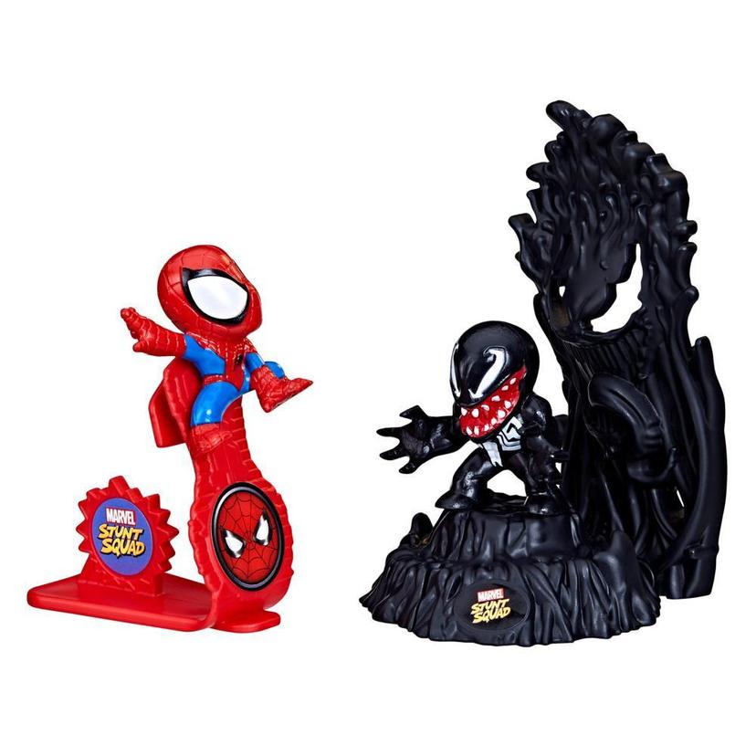Marvel Stunt Squad Spider-Man vs. Venom Spielset, 3,5 cm große Superhelden-Actionfiguren, Marvel Spielzeug für Kinder ab 4 Jahren product image 1