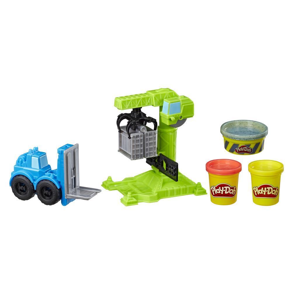 Play-Doh Wheels Φορτηγά Οχήματα Κατασκευών (Γερανός και Ανυψωτικό Όχημα) με Μη-Τοξικό υλικό της Play-Doh για Τσιμέντο Πλαστοζυμαράκι με 2 Επιπλέον Χρώματα product thumbnail 1