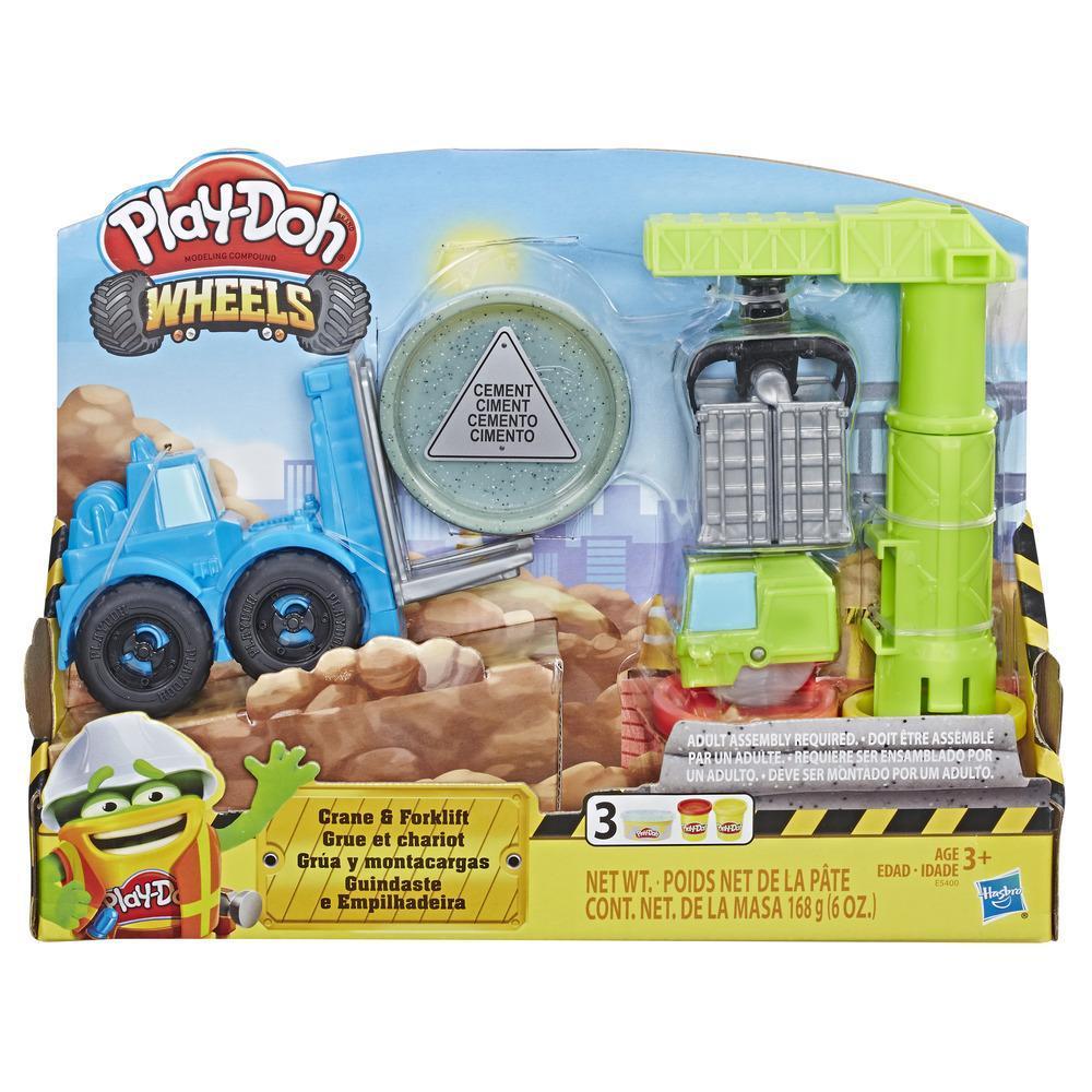 Play-Doh Wheels Φορτηγά Οχήματα Κατασκευών (Γερανός και Ανυψωτικό Όχημα) με Μη-Τοξικό υλικό της Play-Doh για Τσιμέντο Πλαστοζυμαράκι με 2 Επιπλέον Χρώματα product thumbnail 1