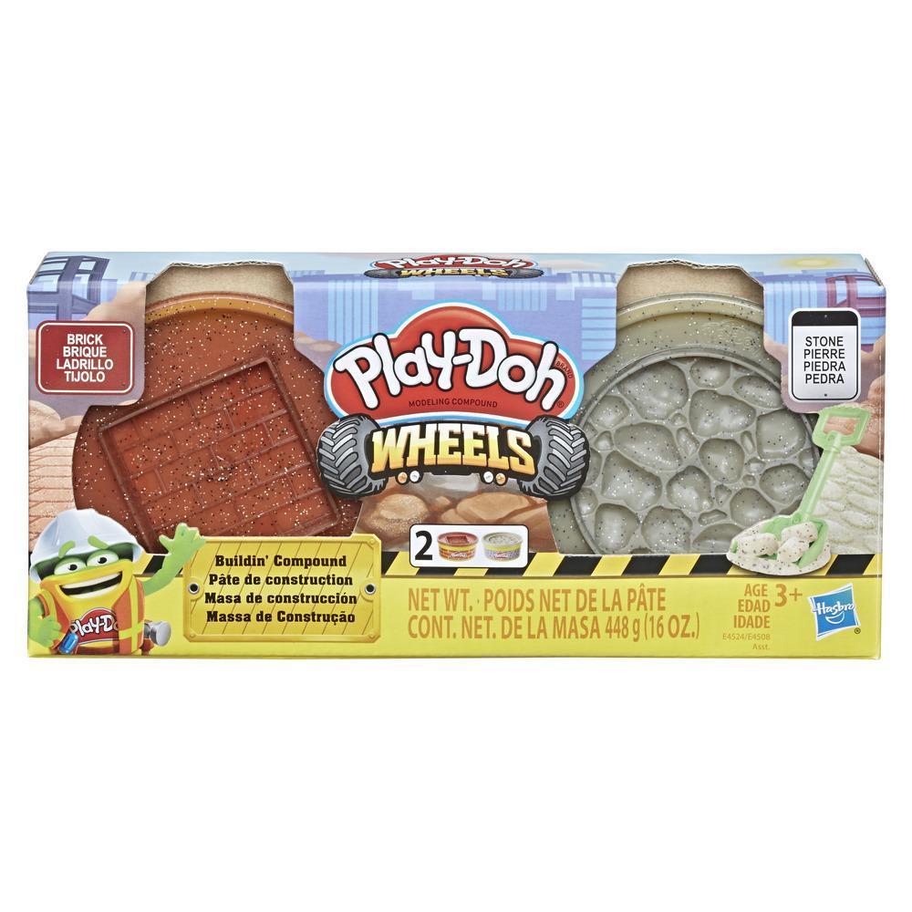 Play-Doh Wheels Υλικά Οικοδομής (Τούβλα και πέτρες) με 2 πακέτα από βαζάκια των 224γρ πλαστοζυμαράκι product thumbnail 1