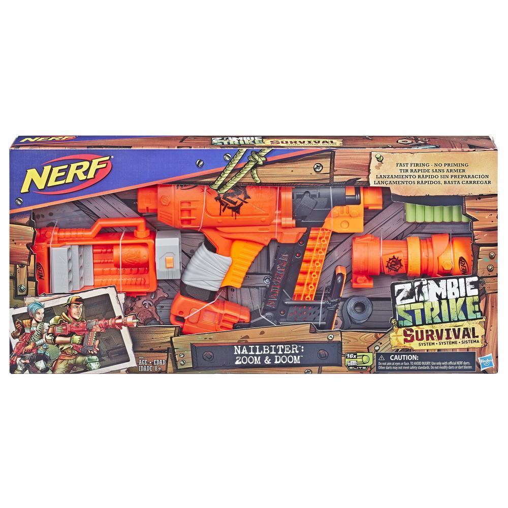 Nailbiter: Zoom & Doom Nerf Zombie Strike Toy Blaster with Indexing Clip, Stock, Barrel, 16 Official Zombie Strike Elite Darts – For Kids, Teens, Adults product thumbnail 1