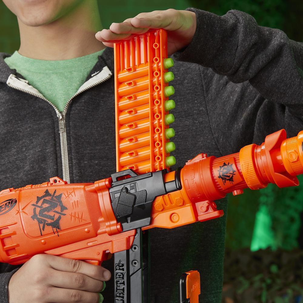 Nailbiter: Zoom & Doom Nerf Zombie Strike Toy Blaster with Indexing Clip, Stock, Barrel, 16 Official Zombie Strike Elite Darts – For Kids, Teens, Adults product thumbnail 1
