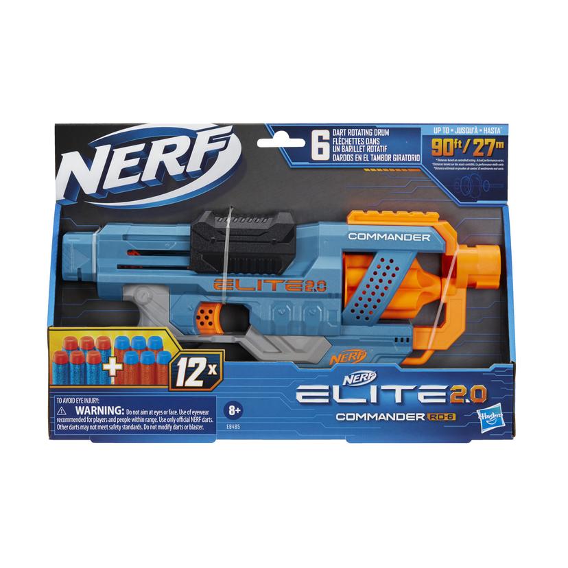 Nerf Elite 2.0 Commander RD-6 Blaster, 12 Official Nerf Darts, 6-Dart Rotating Drum, Built-In Customizing Capabilities product image 1