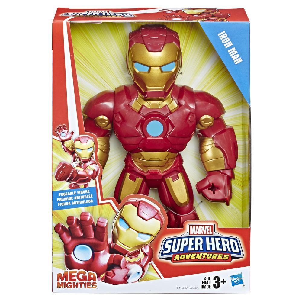 Figura de acción de 25 cm coleccionable de Iron Man de Playskool Heroes Marvel Super Hero Adventures Mega Mighties, Juguetes para niños a partir de los 3 años product thumbnail 1