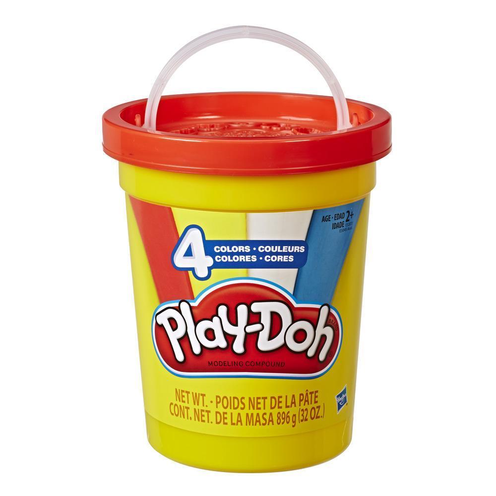 Play-Doh Súper lata de 896 g de masa modeladora no tóxica con 4 colores clásicos - Rojo, azul, amarillo y blanco product thumbnail 1