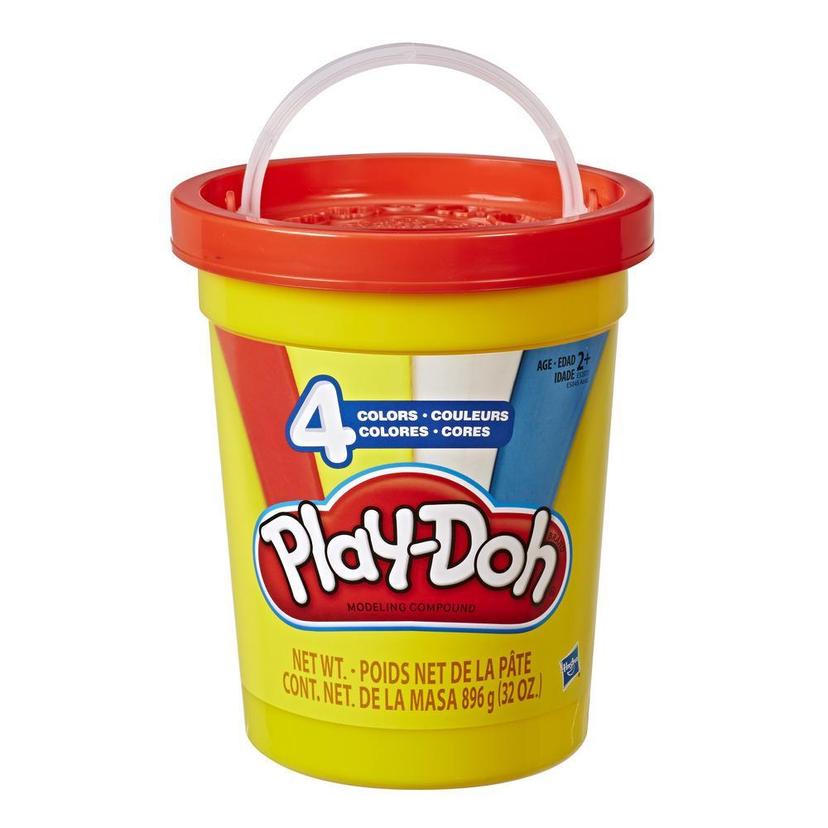 Play-Doh Súper lata de 896 g de masa modeladora no tóxica con 4 colores clásicos - Rojo, azul, amarillo y blanco product image 1
