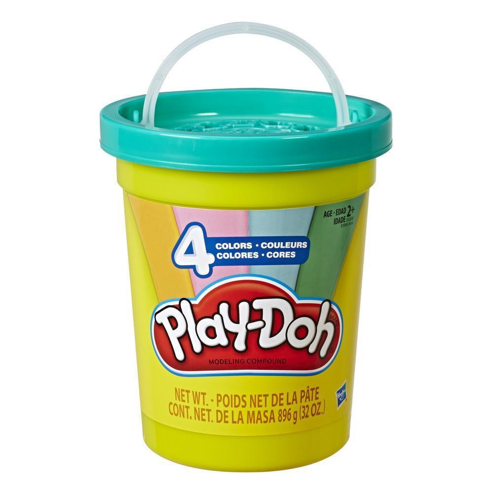 Play-Doh Súper lata de 896 g de masa modeladora no tóxica con 4 colores clásicos - Celeste, verde, naranja y rosa product thumbnail 1