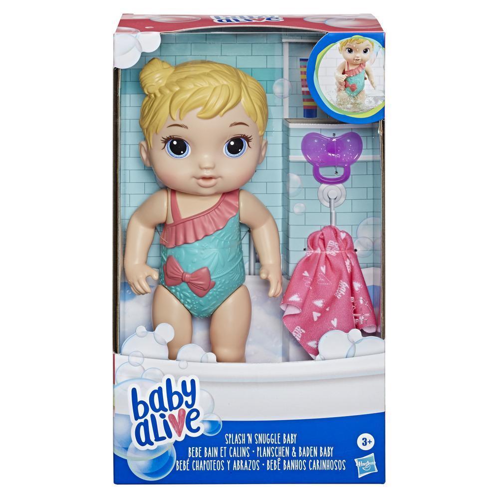 Baby Alive Bebé Chapoteos y abrazos - Muñeca con cabello castaño para juego acuático - Con accesorios, juguete para niños y niñas de 3 años en adelante product thumbnail 1
