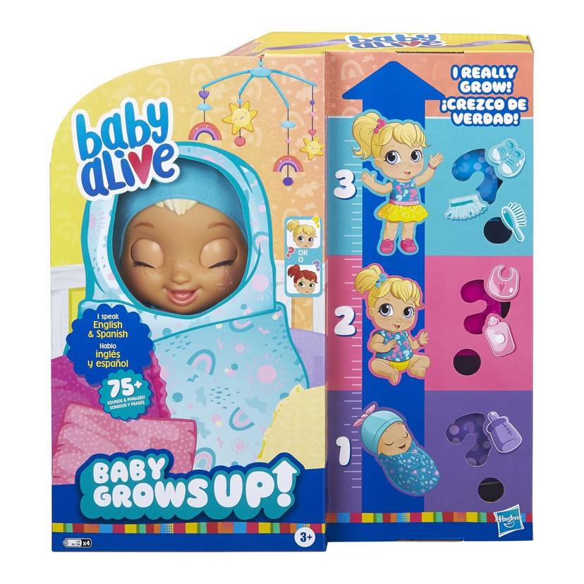 Baby Alive Baby - Baby Grows Up (Feliz) - Happy Hope o Merry Meadow - Muñeca bebé que crece y habla con accesorios sorpresa product image 1