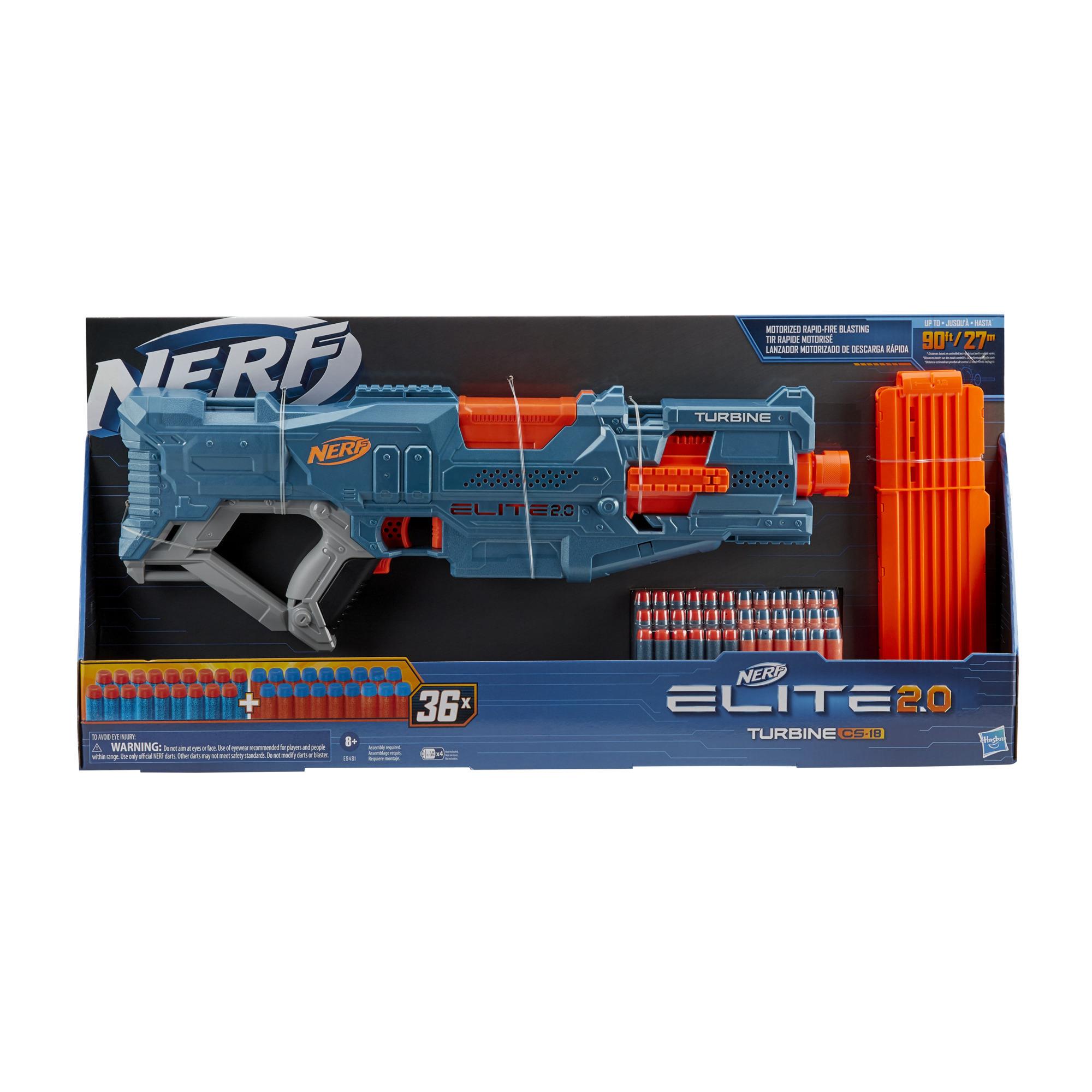 Lanzador motorizado Nerf Elite 2.0 Turbine CS-18 - 36 dardos Nerf oficiales, clip de 18 dardos, capacidad de personalización product thumbnail 1
