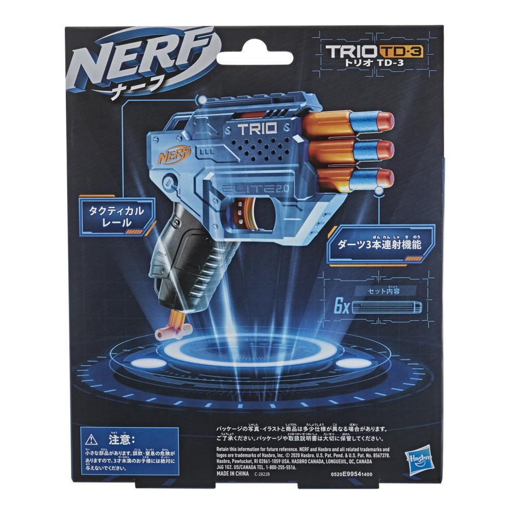 Lanzador Nerf Elite 2.0 Trio TD-3 - Incluye 6 dardos Nerf oficiales - 3 cañones - riel táctico para personalizar product thumbnail 1