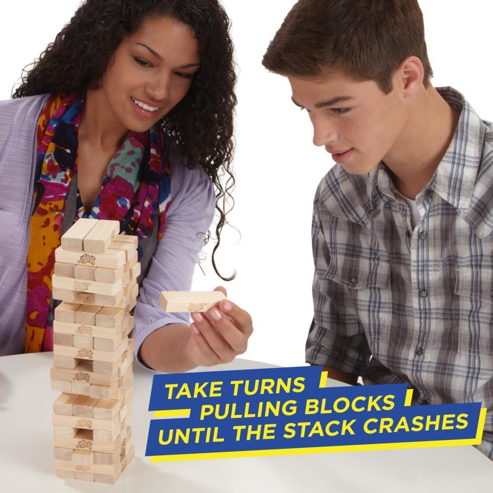 Jenga classique, jeu de blocs en bois massif à empiler pour former une tour product thumbnail 1
