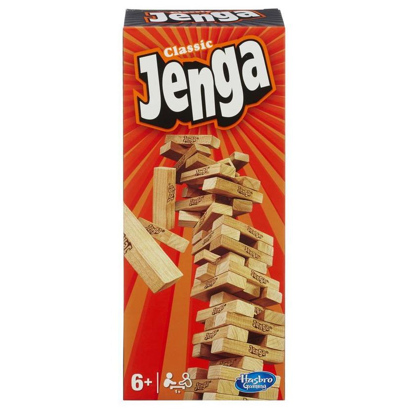 Jenga classique, jeu de blocs en bois massif à empiler pour former une tour product image 1