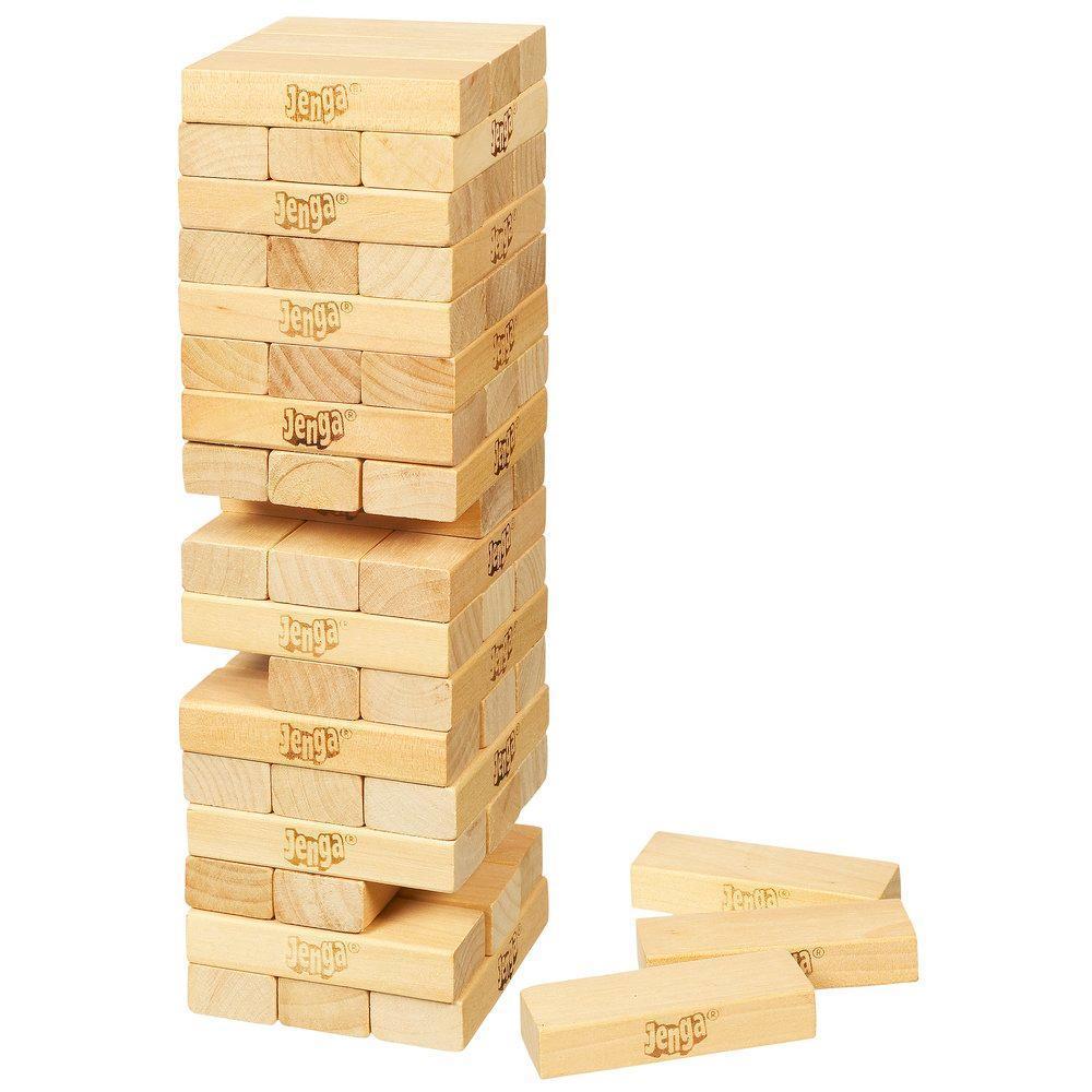 Jenga classique, jeu de blocs en bois massif à empiler pour former une tour product thumbnail 1