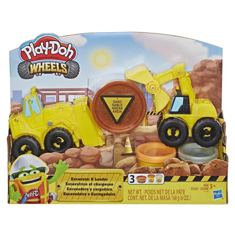 Play-Doh Wheels Excavator and Loader Toy Construction Trucks with Non-Toxic Play-Doh Sand Buildin' Compound Plus 2 Additional Colors product thumbnail 1